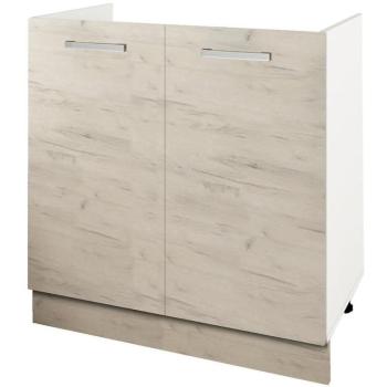 Konyhaszekrény Charlotte 80lc For The Kitchen Sink White/Oak White Cra kép