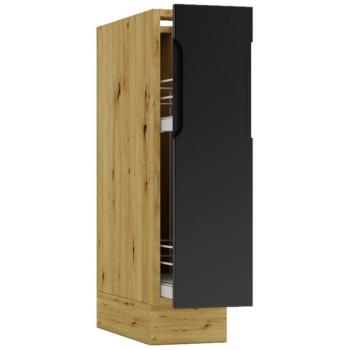 Konyhaszekrény Cosmo Isabel D20 Cargo+Kosár Fekete borsó/Tölgy Artisan kép