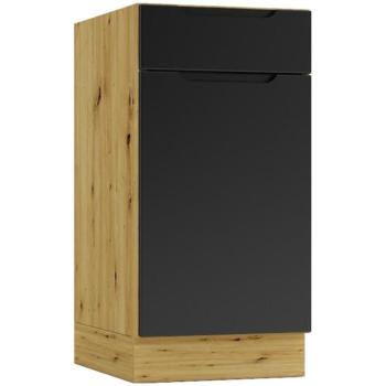 Konyhaszekrény Cosmo Isabel D40s/1 P/L Fekete borsó/Tölgy Artisan kép