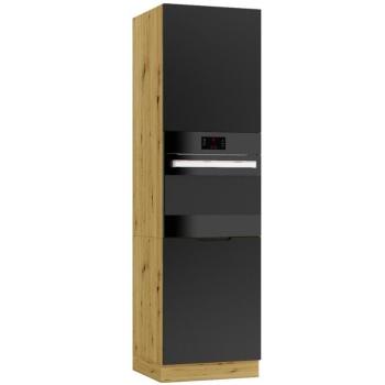 Konyhaszekrény Cosmo Isabel D60 Pk/2133 P/L Fekete borsó/Tölgy Artisan kép