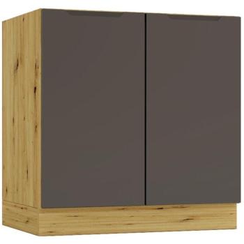 Konyhaszekrény Cosmo Isabel D80 Fekete borsó/Tölgy Artisan kép