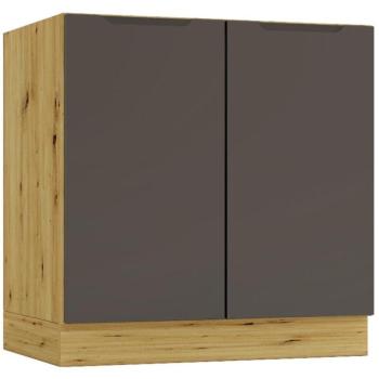 Konyhaszekrény Cosmo Isabel D80zl Fekete borsó/Tölgy Artisan kép