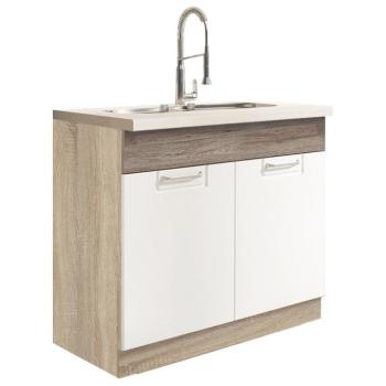 Konyhaszekrény Econo 13d Sonoma/fehér/San Remo kép