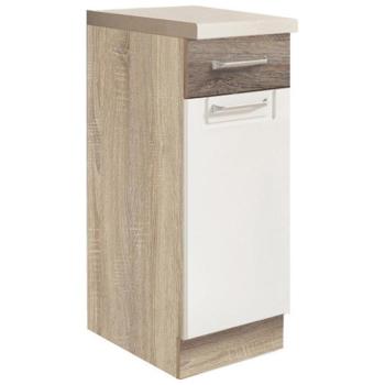 Konyhaszekrény Econo 1d Sonoma/fehér/San Remo kép