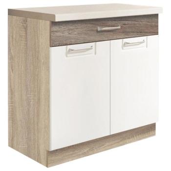 Konyhaszekrény Econo 6d Sonoma/fehér/San Remo kép