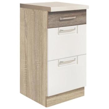 Konyhaszekrény Econo 8d Sonoma/fehér/San Remo kép