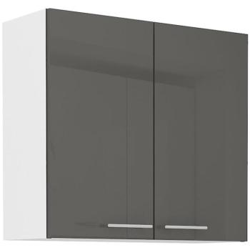 Konyhaszekrény Lara 80g-72 2f Mdf szürke fényes kép