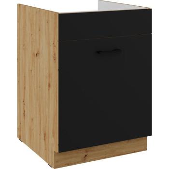 Konyhaszekrény Modena fekete/tölgy artisan 60ZL 1S BB kép