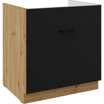 Konyhaszekrény Modena fekete/tölgy artisan 80ZL 1S BB kép