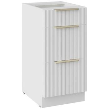 Konyhaszekrény Tuluza 40D 3S BB fehér mat lamel kép