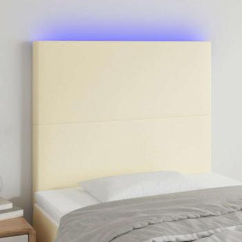 Krémszínű műbőr LED-es fejtámla 100x5x118/128 cm kép