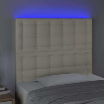 Krémszínű műbőr LED-es fejtámla 90x5x118/128 cm kép