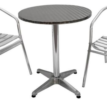 La Proromance Bistro Table 001 + 2 db Bistro Chair 001 Aluminium kép