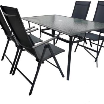 La Proromance Garden Table G47 + 4 db Garden Folding Chair T17 Anthracite kép