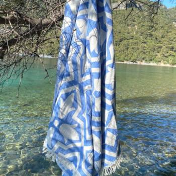 Lalezar Fouta (strand törölköző) Kék kép