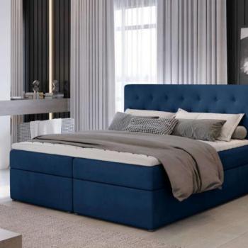 Loree 140x200 boxspring ágy matraccal sötétkék kép