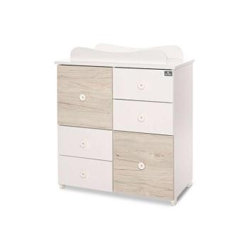 Lorelli Cupboard pelenkázó komód - White &amp;amp; Light Oak kép