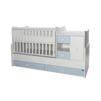 Lorelli MiniMax kombi ágy 72x190 - White / Baby Blue kép