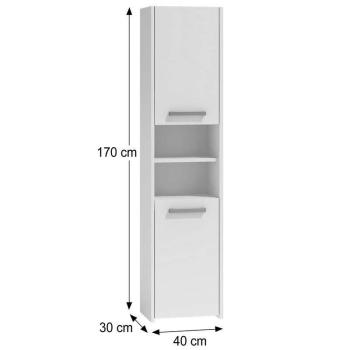 Luna S40 Fürdőszobai magas szekrény 40cm - fehér kép
