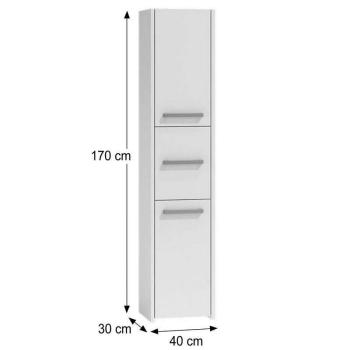Luna S43 Fürdőszobai magas szekrény 40cm - fehér kép