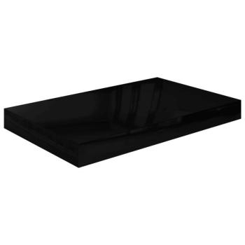 Magasfényű fekete mdf lebegő fali polc 40 x 23 x 3,8 cm kép