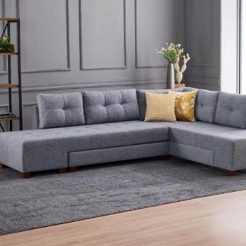 Manama Corner Sofa Bed Right - Grey Sarokkanapé 280x206x85 Szürke kép