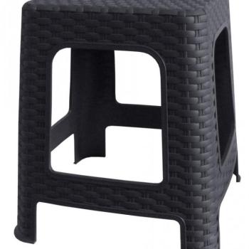 MEGA PLAST Kerti ülőke II polyrattan, antracit 45 x 35,5 x 35,5cm kép