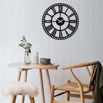 Metal Wall Clock 10 - Black Dekoratív fém falióra 48x48 Fekete kép