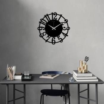 Metal Wall Clock 15 - Black Dekoratív fém falióra 48x48 Fekete kép