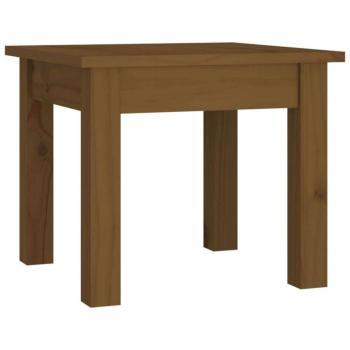 Mézbarna tömör fenyőfa dohányzóasztal 35 x 35 x 30 cm kép