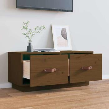 Mézbarna tömör fenyőfa tv-szekrény 80 x 34 x 35 cm kép