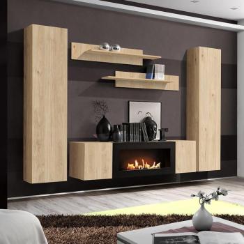 Nappali bútor Fly Hj Fy M1 Hickory Jackson/Bio kandalló kép