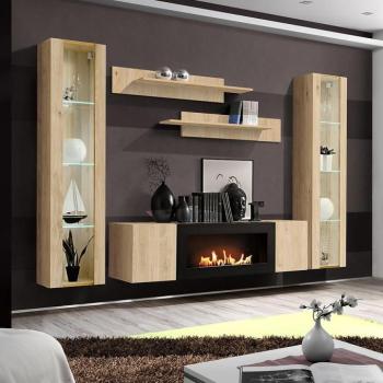 Nappali bútor Fly Hj Fy M3 Hickory Jackson/Bio kandalló kép