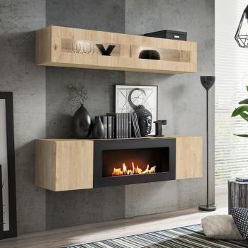 Nappali bútor Fly Hj Fy N2 Hickory Jackson/Bio kandalló kép