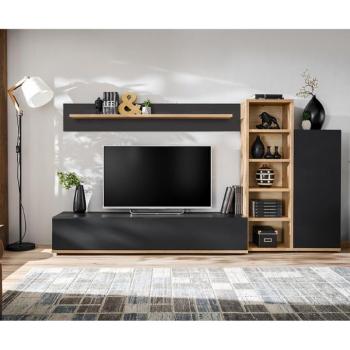 Nappali bútor Silk 3 Rzs Sk3 Tölgy Ribbeck/Fekete kép