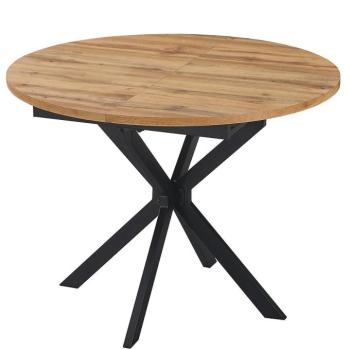 Összecsukható asztal Flint 100-135x100 natúr/fekete kép