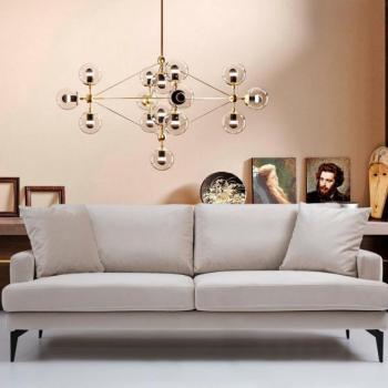 Papira 3 Seater - Beige 3 Személyes kanapé 205x90x88 Bézs kép