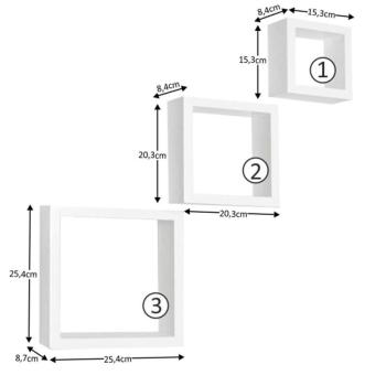 Polcok, 3 db, fehér, KVADRO New DR-WS-6103 kép