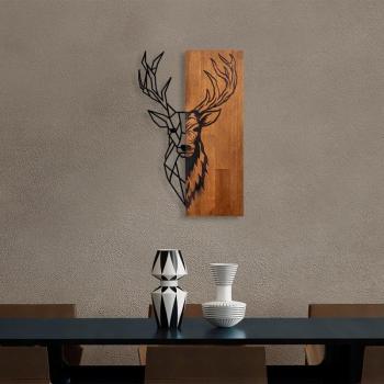 Red Deer 1 Fa fali dekoráció 36x58 Dió-Fekete kép