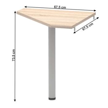 Sarokasztal, tölgy sonoma/fém, JOHAN 2 NEW 06 kép