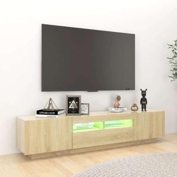 Sonoma tölgyszínű tv-szekrény led-lámpákkal 180 x 35 x 40 cm kép