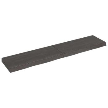 Sötétszürke kezelt tömör fa fürdőszobai pult 140 x 30 x 6 cm kép
