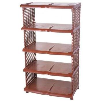 STREND PRO cipőtároló állvány, 5 polc, műanyag, rattan, 48x30,5x8... kép