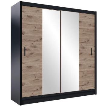 Szafa Lizbona 2 203 Czarny / Dąb Viking kép