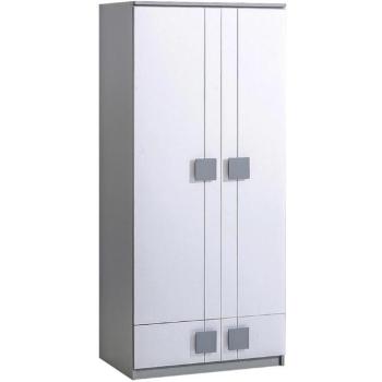 Szekrény 2D Gumi G1 Brilantná fehér/antracit kép