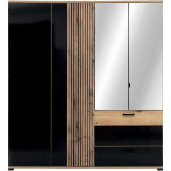 Szekrény 4d Aris As11 Tölgy/Fekete kép