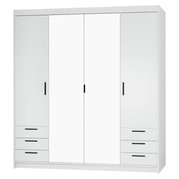 Szekrény Elena 4D 6S fehér/tükör kép