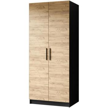 Szekrény Gold 2d Fekete/Tölgy Craft Aranysárga kép