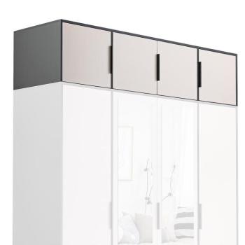 Szekrény Hosszabbítás Duarte D4  Kaszmir /Fekete / tükör kép