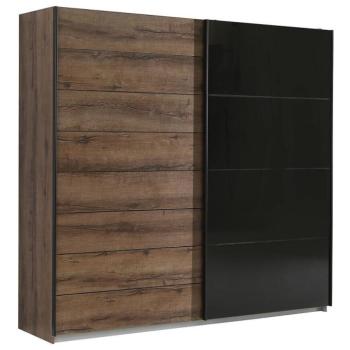 Szekrény Java 220 tölgy szlachetny/fekete üveg kép